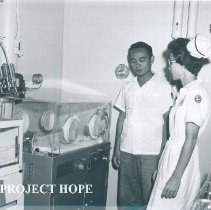 Mary Finley on the SS HOPE in Indonesia.