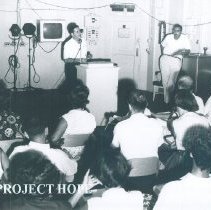 William B Walsh in lecture room on the SS HOPE in Saigon Vietnam 1960.