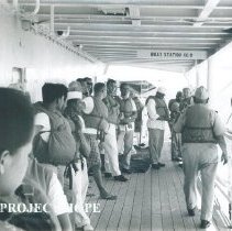 Life saving drill on the SS HOPE in Indonesia 1960.