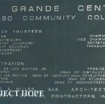 Cornerstone of the Allied Health Center of EPCC with HOPE 1975.