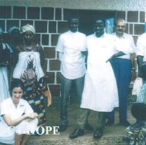 Marilyn Schifferli Guynn, Dr Reed on Kinda Immunization trip in Guinea 1964