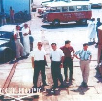 William B Walsh waiting arrival of the SS HOPE in Conakry, Guinea 1964.