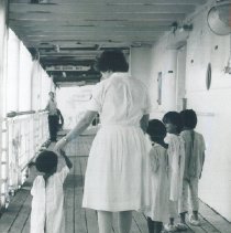 Unknown HOPE nurse on the SS HOPE in Quayaquil, Ecuador 1963.