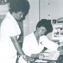 Unknown Med Tech on the SS HOPE in Quayaquil, Ecuador 1963.