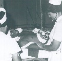 Unknown HOPE nurse on the SS HOPE in Quayaquil, Ecuador 1963.