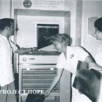 Jean McDonald and Caroline Strong with SS HOPE in Guayaquil, Ecuador 1963.