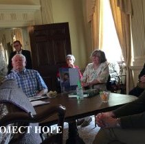 Bob Morrow,Don Adams, Barbara Adams and Joan Quillin in Carter Hall at 2016