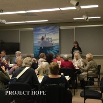 Sandy Dalebout speaking to the Aumni at the 2016 reunion in Washington DC