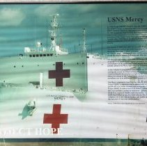 Picture of the Navy ship USNS Mercy on display in the Education Center 2016