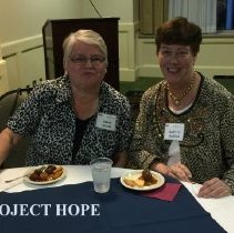 Debbie Reister and Mary Jo Wilhelm at the 2016 Alumni reunion in Washington