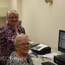 Debbie Reister and Irene Herweyer Machado working on the archives in 2016.