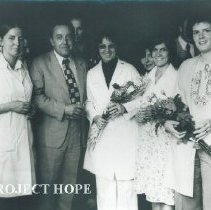 Al Spock, Pat Jordon, Chuck Lanning, Dr Markowa, Rita Chapman in Poland.