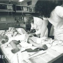 HOPE nurse with counterpart in Institute of Pediatrics in Poland.