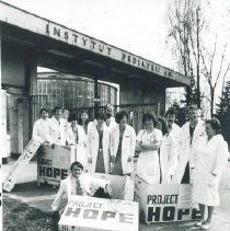 John Walsh and Dr Terry King with counterpart at Institute of Pediatrics