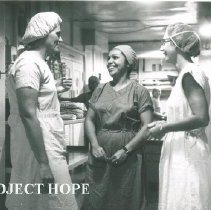 HOPE nurses unknown with counterpart in Nicaragua on the SS HOPE.