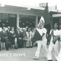 HOPE staff at a ceremony in Peru when the SSHOPE was there in 1962.