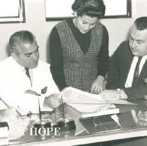 Don Weaver with Medical Records Tech in Peru with SSHOPE  in 1962.