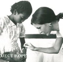 HOPE nurse Nan Baptisti while on SS HOPE in Colombia in 1967.