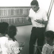 Ed Maggorie with dental students with SS HOPE while in Colombia 1967.