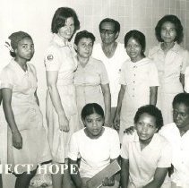 HOPE nurse unknown with students in Colombia.