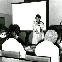 Debbie Reister teaching medical terminology to Cancer Institute staff Egypt