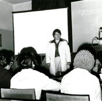 Debbie Reister teaching medical terminology to Cancer Institute staff Egypt