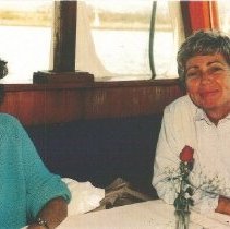 Carol Fredriksen and unknown at SF Reunion 1988.