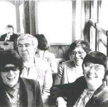 Father John Farrell and unknown Hopies at SF Reunion 1988.