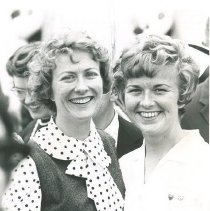 Elaine Besterman and Sally Thompson on SS HOPE in Ecuador in 1964.