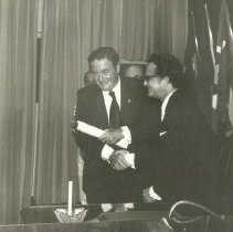 Pres of Brazil General Assembly presents award to William  B Walsh and Hele