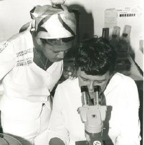 Project HOPE Med Tech Irene Herweyer Machado and counterpart in Natal