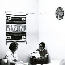 Unknown nurse with patient at Sage Memorial in Ganado, AZ.