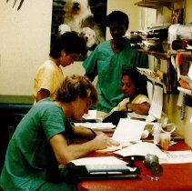 Pamela Castles, Valencia Thorpe and Ann Rhodne in burn unit in Jamaica.