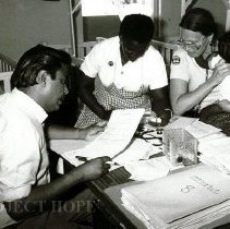 Helen Mitchell with counterpart in Barbados with Project HOPE.