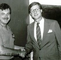 Warren Schaub and Tom Anderson in Grenada with Project HOPE in 1974.