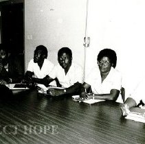 Unknown HOPE nurse and staff in Grenada while HOPE was there in 1984.