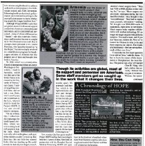 Parade Magazine article on Armenia, Newark, NJ and Chronology of HOPE.