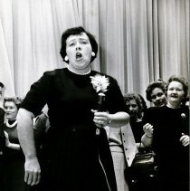 Doris Edwards singing in Peru with other Project HOPE staff in 1963.