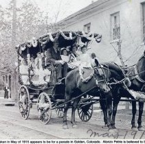 Alonzo Petrie driving an omnibus past the Astor House