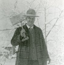 Harley Dean West with snow shovel