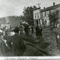 D.K. Wall building after flood of 1896