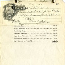 Harvey Leander Corbin funeral receipt