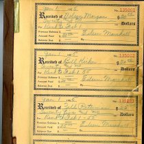 Marshall House receipt book, first page