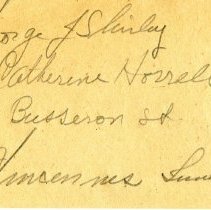 Note from Marshall House receipt book