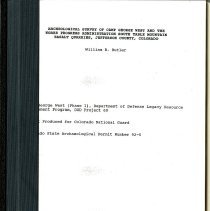 Archaeological survey of Camp George West