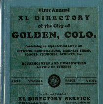 First annual XL directory of the city of Golden, CO