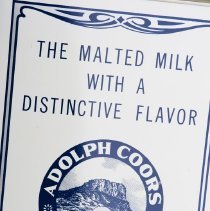 Coors malted milk tin 25lb, detail