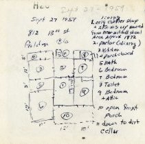 blueprint drawing of Bell home