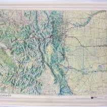 raised relief map of Denver area foothills