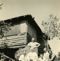 Samuel Koenig with family at cabin